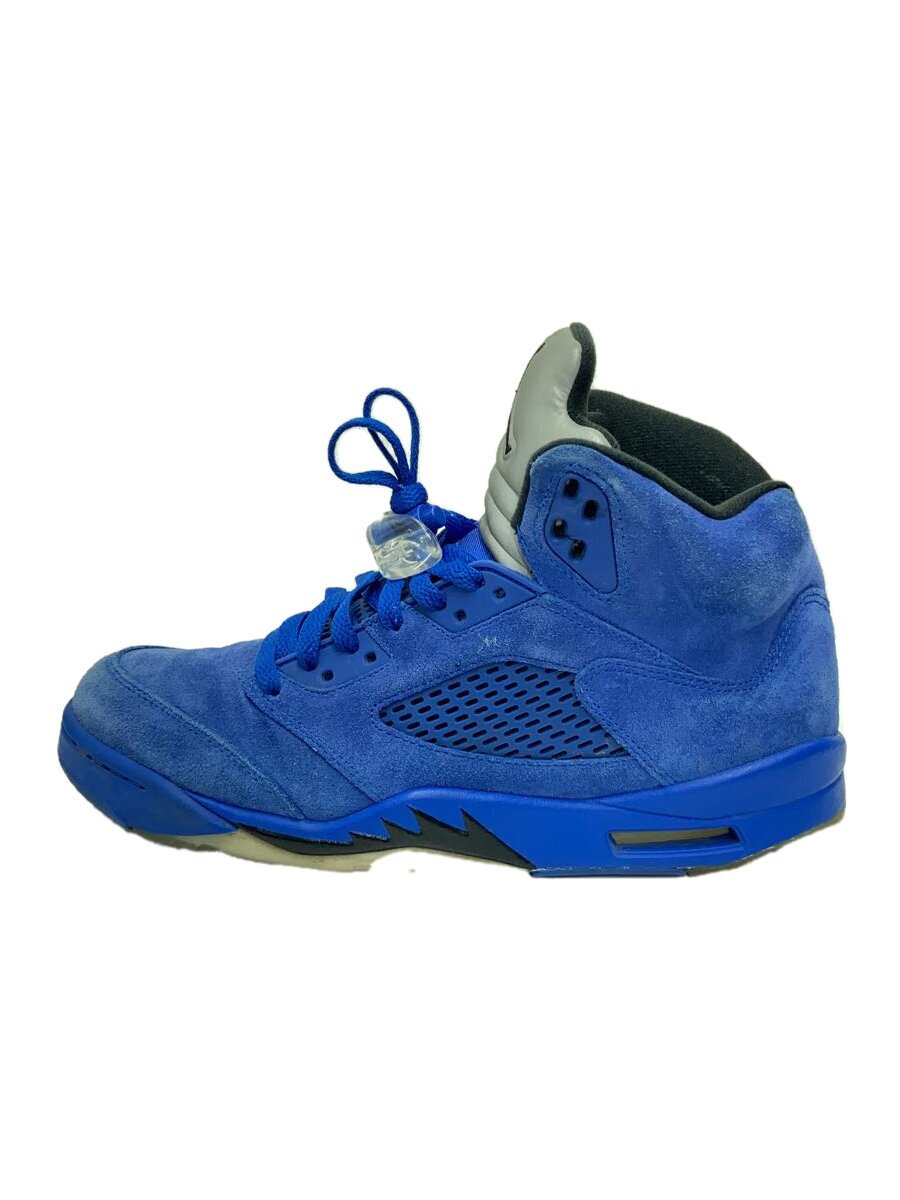 NIKE◆AIR JORDAN 5 RETRO/エアジョーダンレトロ/ブルー/136027-401/26.5cm/BLU