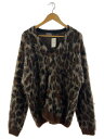 【中古】HYSTERIC GLAMOUR◆カーディガン(厚手)/L/アクリル/BRW/アニマル/02213ND04【メンズウェア】