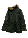 【中古】ALPHA INDUSTRIES◆フライトジャケット/L/ポリエステル/KHK/AA030510-4【メンズウェア】