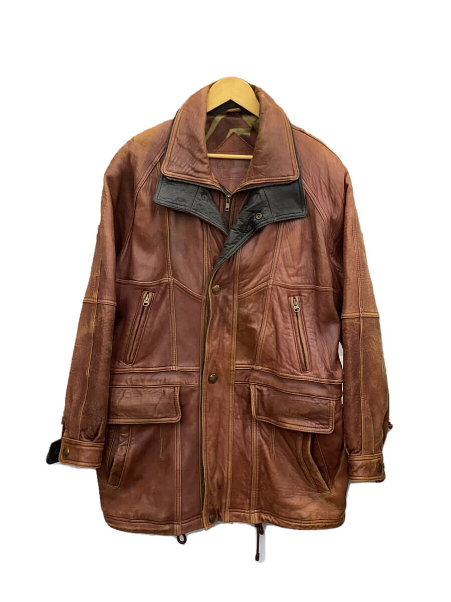 【中古】コート/--/レザー/BRW/無地//�