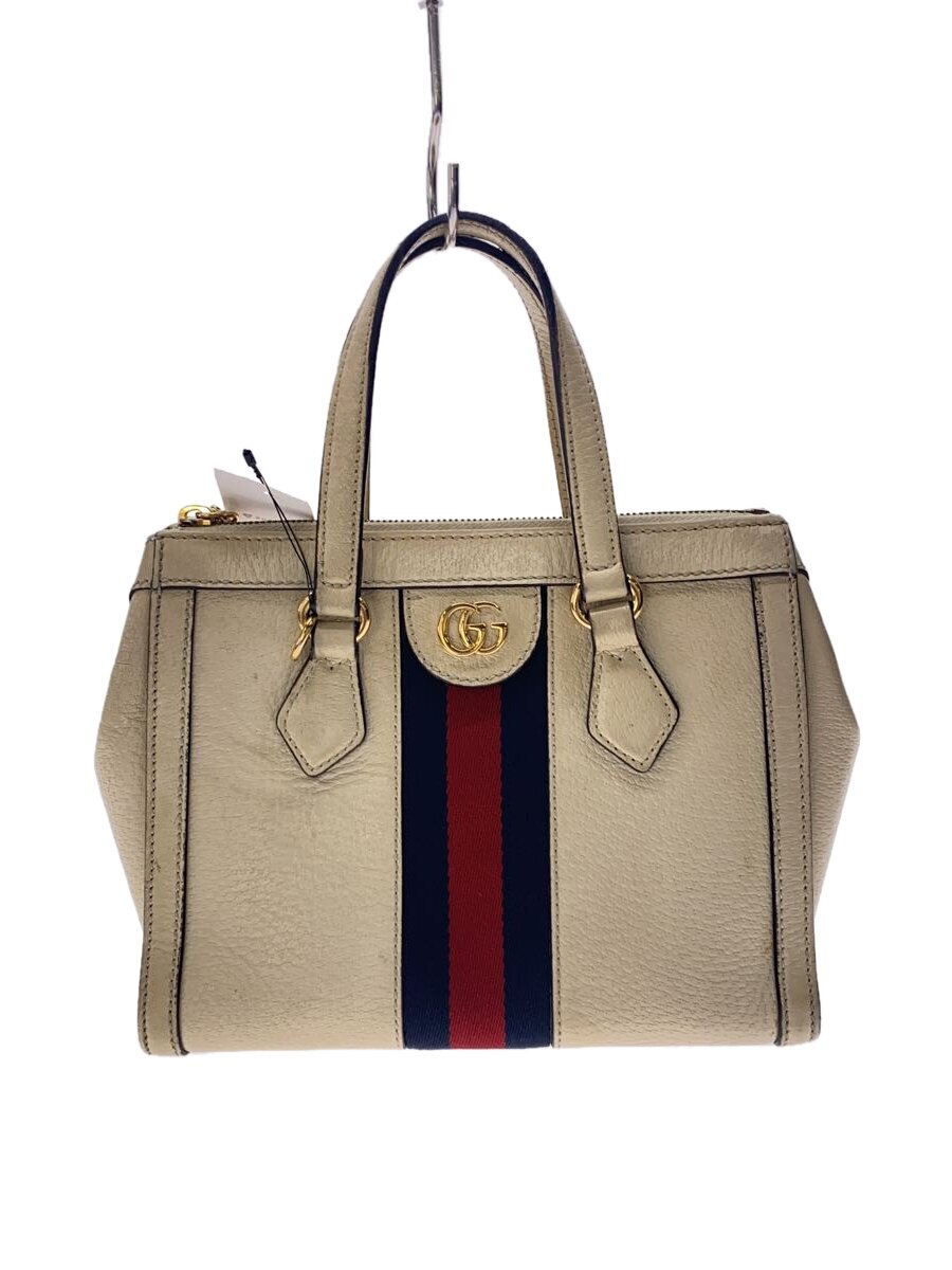 GUCCI◆オフィディアGG_スモールトートバッグ_2WAY/レザー/CRM/547551/汚れ有/角スレ有