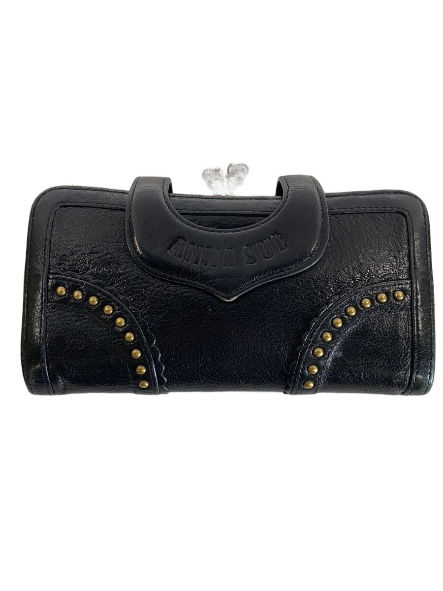 【中古】ANNA SUI◆長財布/レザー/BLK/�
