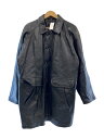 【中古】レザーミドルコート/ハーフコート/内キルティング/レザージャケット・ブルゾン/L/レザー/BLK【メンズウェア】