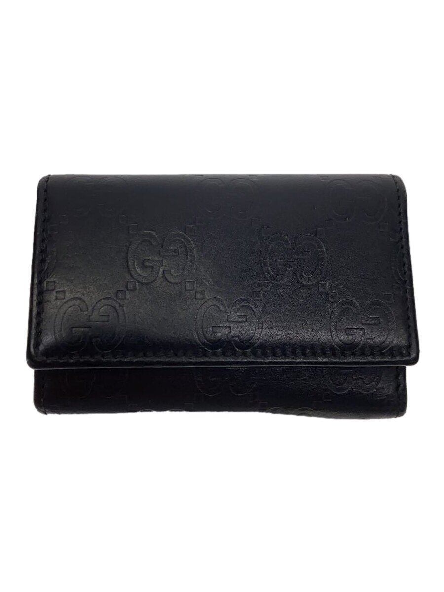 Key Cases - 【中古】GUCCI◆キーケース_グッチシマ/フェイクレザー/BLK/メンズ【服飾雑貨他】