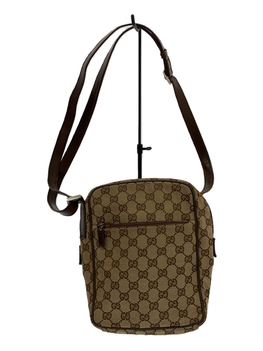 GUCCI - 【中古】GUCCI◆ショルダーバッグ/--/BRW/総柄/0181612/ショルダーダメージ有【バッグ】