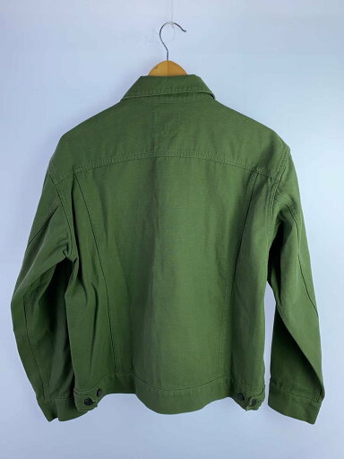 【中古】BEAMS +◆強撚コットンオックスフォードトラッカージャケット/S/コットン/グリー/無地/38-18-0053-791【メンズウェア】
