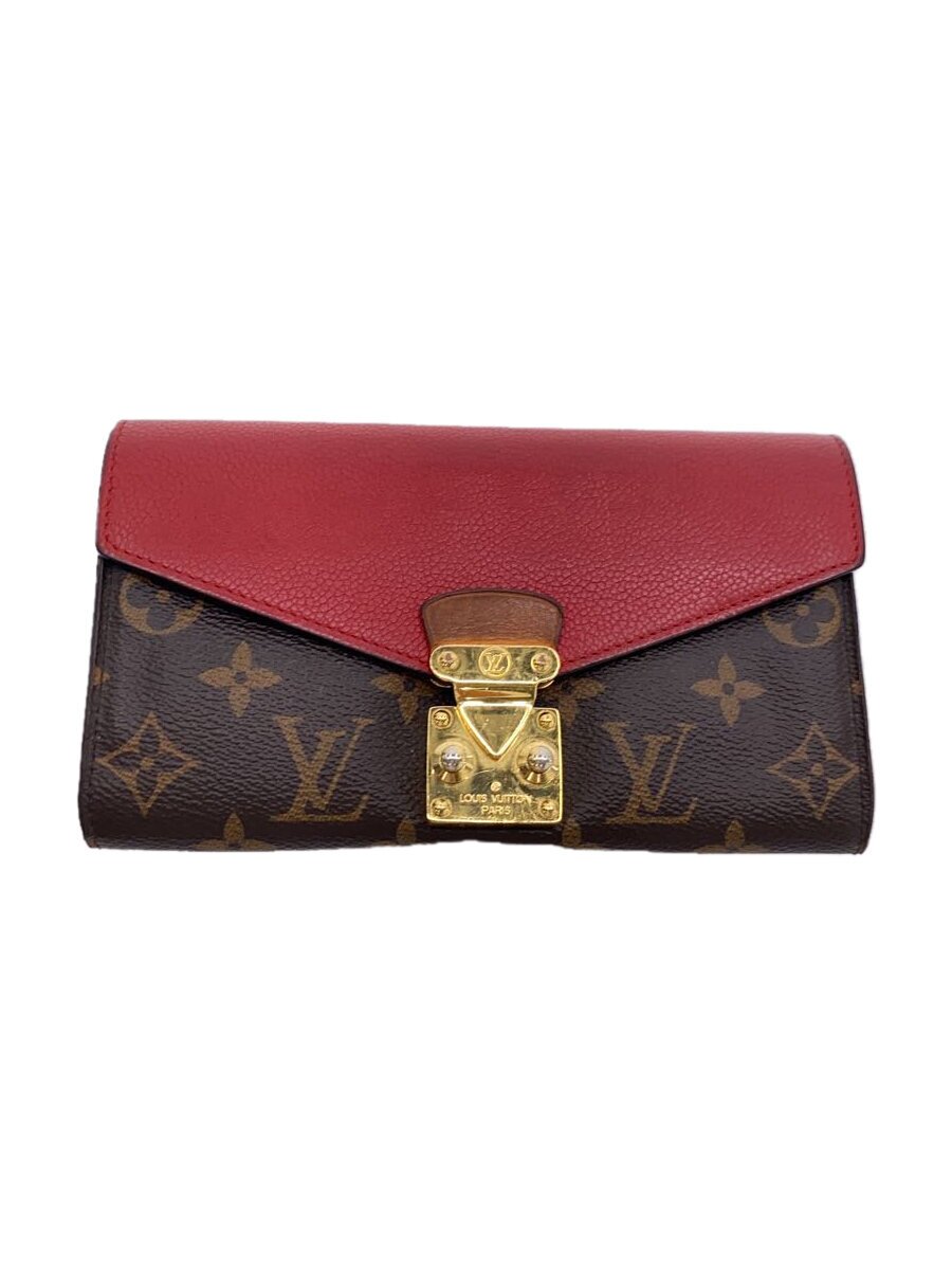 【中古】LOUIS VUITTON◆ポルト・フォイユ・パラス_トリヨン_モノグラム・キャンバス/PVC/BRW/レディース【服飾雑貨他】(4.0)