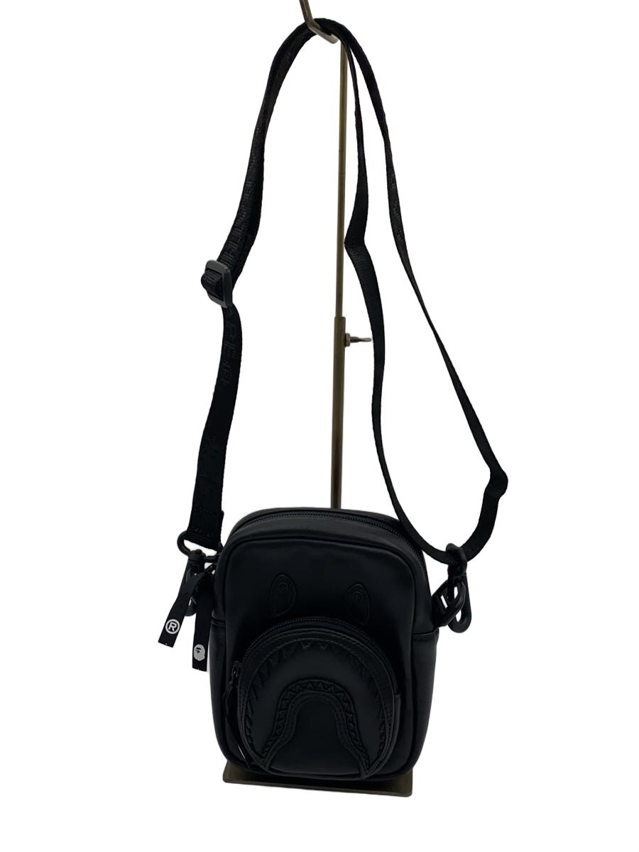 【中古】A BATHING APE◆Mad Shark Leather Mini Bag/羊革/BLK/001SGK801004M//【バッグ】