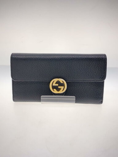 【中古】GUCCI◆長財布_インターロッキングG/--/BLK/無地/レディース【服飾雑貨他】 【中古】GUCCI◆長財布_インターロッキングG/--/BLK/無地/レディース【服飾雑貨他】