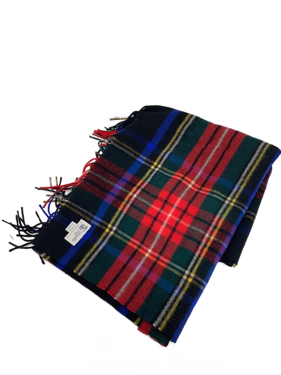 【中古】Johnstons◆ジョンストンズ/マフラー/カシミア/レッド/チェック/メンズ/スコットランド製//【服飾雑貨他】