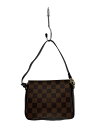 【中古】LOUIS VUITTON◆トゥールス・メイクアップ_ダミエ・エベヌ_BRW/PVC/BRW【バッグ】