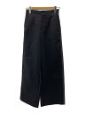 【中古】ENFOLD◆ワイドパンツ/38/コットン/BLK/300HS231-2530/2024SS/CONTRAST-STITCH WI【レディースウェア】
