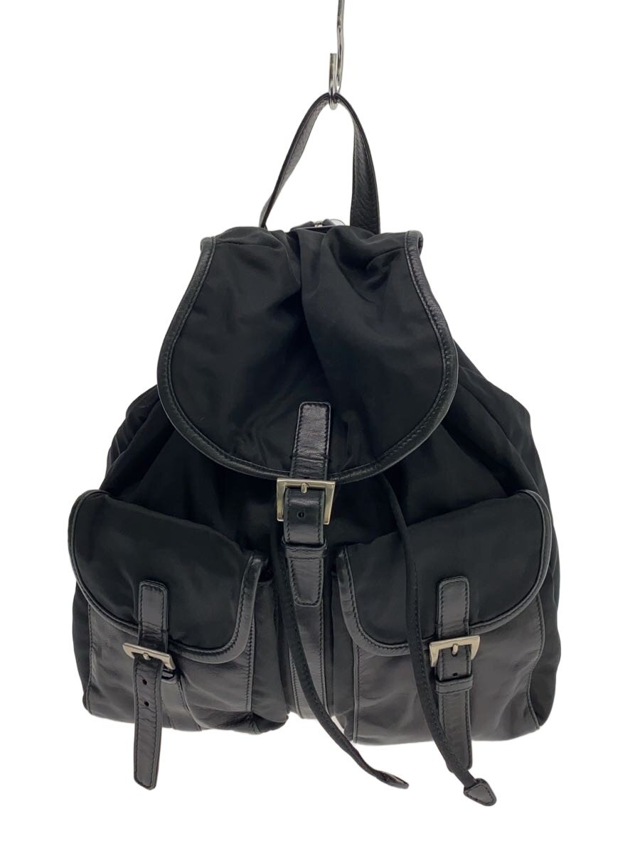 PRADA - 【中古】PRADA◆リュック/ナイロン/BLK/無地/B6741【バッグ】