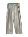 【中古】HOMME PLISSE ISSEY MIYAKE◆BASICSストレートプリーツパンツ/1/ポリエステル/グレー/HP55JF150/ホツレ、ヤブケ【メンズウェア】