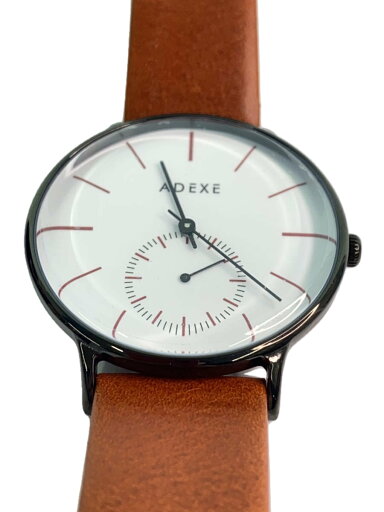 【中古】ADEXE◆クォーツ腕時計/アナログ/レザー/WHT/BRW/1868E-T03【服飾雑貨他】 【中古】ADEXE◆クォーツ腕時計/アナログ/レザー/WHT/BRW/1868E-T03【服飾雑貨他】