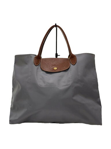 【中古】LONGCHAMP◆ハンドバッグ/--/GRY/無地/0790043【バッグ】 【中古】LONGCHAMP◆ハンドバッグ/--/GRY/無地/0790043【バッグ】