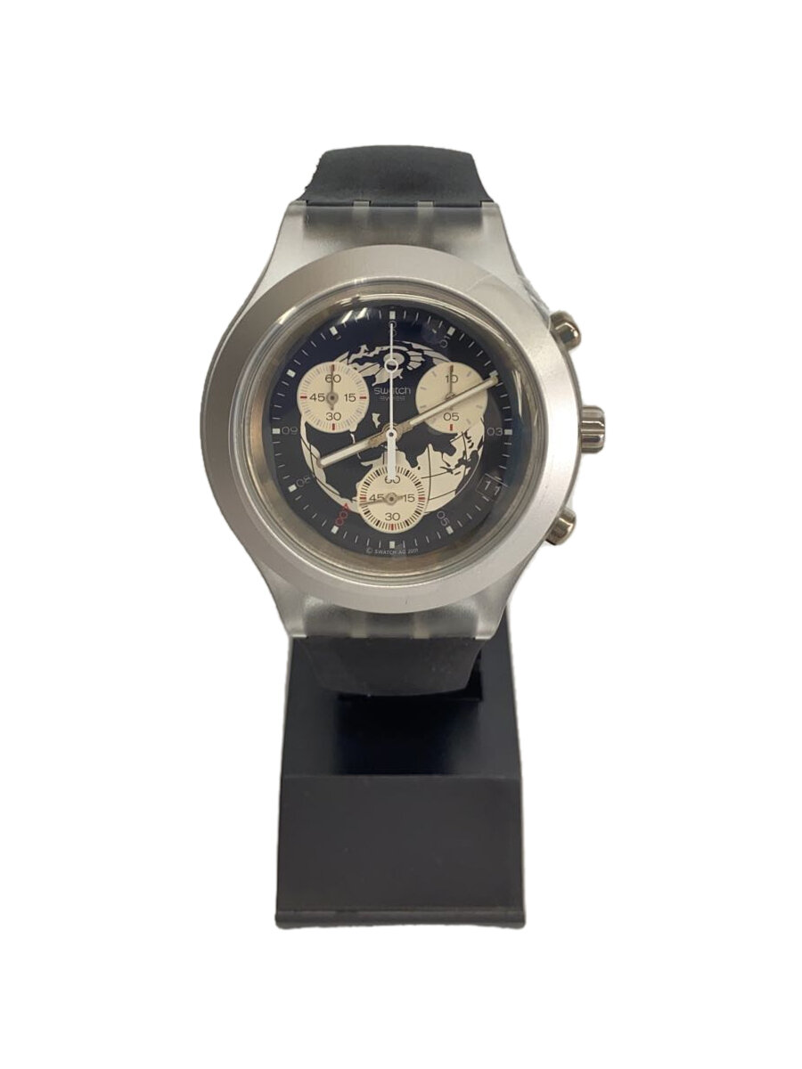 【中古】SWATCH◆クォーツ腕時計/アナログ/BLK/BLK【服飾雑貨他】