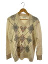 【中古】24AW/Argyle Reversible sweater/Nomat/ニット/2/ウールカシミヤ/ベージュ//【メンズウェア】