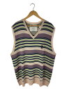 【中古】DAIRIKU◆23SS/Oversized Lame Knit Ve/FREE/レーヨン/マルチカラー/ボーダー/23SS K-7【メンズウェア】