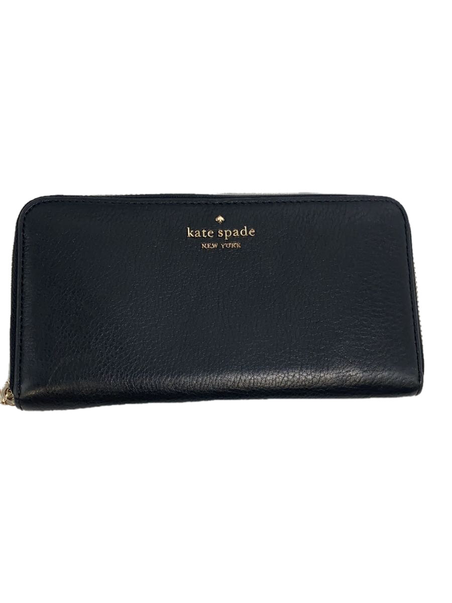 【中古】kate spade new york◆長財布/レザー/BLK/レディース/WLR00392【服飾雑貨他】