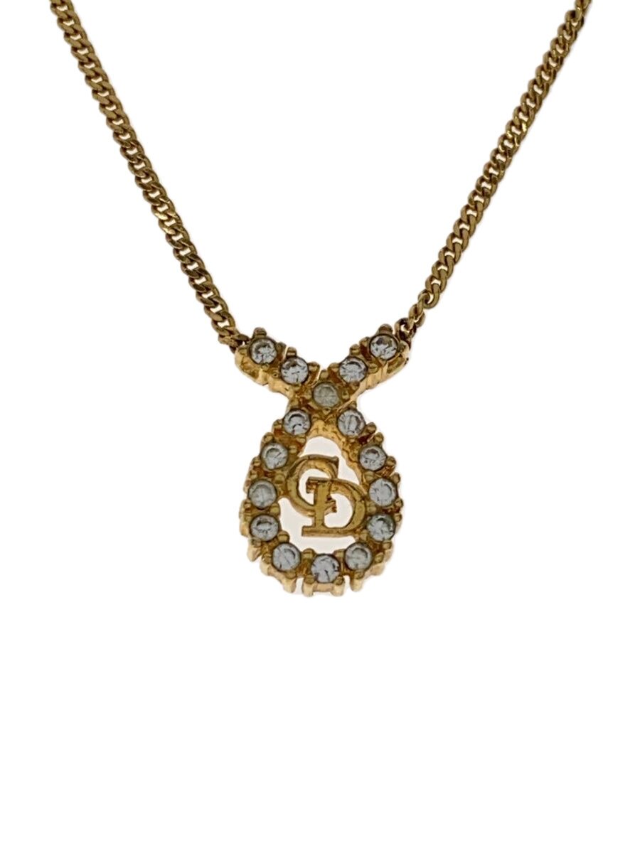 【中古】Christian Dior◆ネックレス/ドロップ/カラーストーン/GLD/トップ有/レディース【服飾雑貨他】