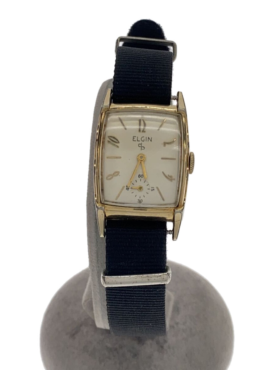 【中古】ELGIN◆エルジン/手巻腕時計/アナログ/ナイロン/ブラック/MIL-W-3318A【服飾雑貨他】