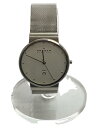 【中古】SKAGEN◆クォーツ腕時計/アナログ/WHT/SLV/355LSSW//【服飾雑貨他】