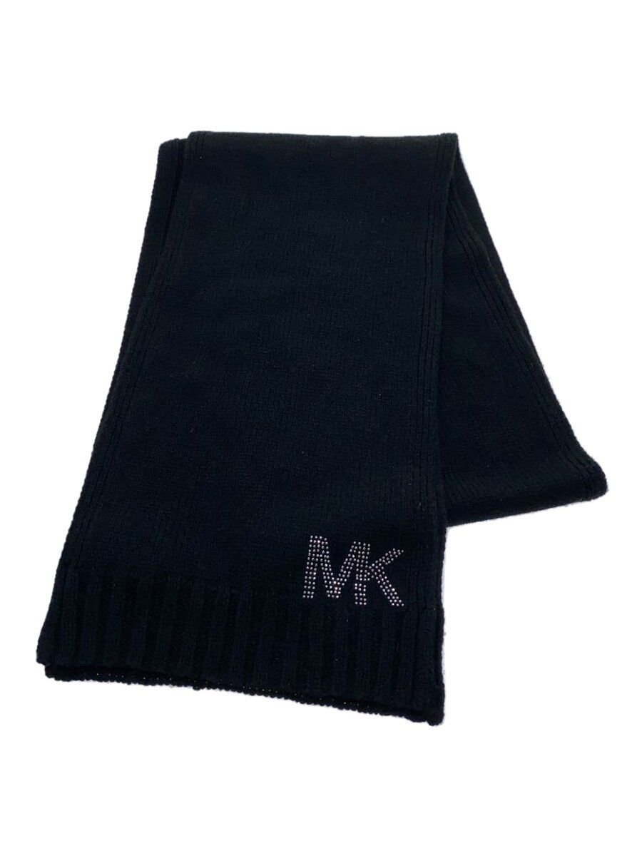 【中古】MICHAEL KORS◆マフラー/アクリル/BLK/無地/レディース【服飾雑貨他】
