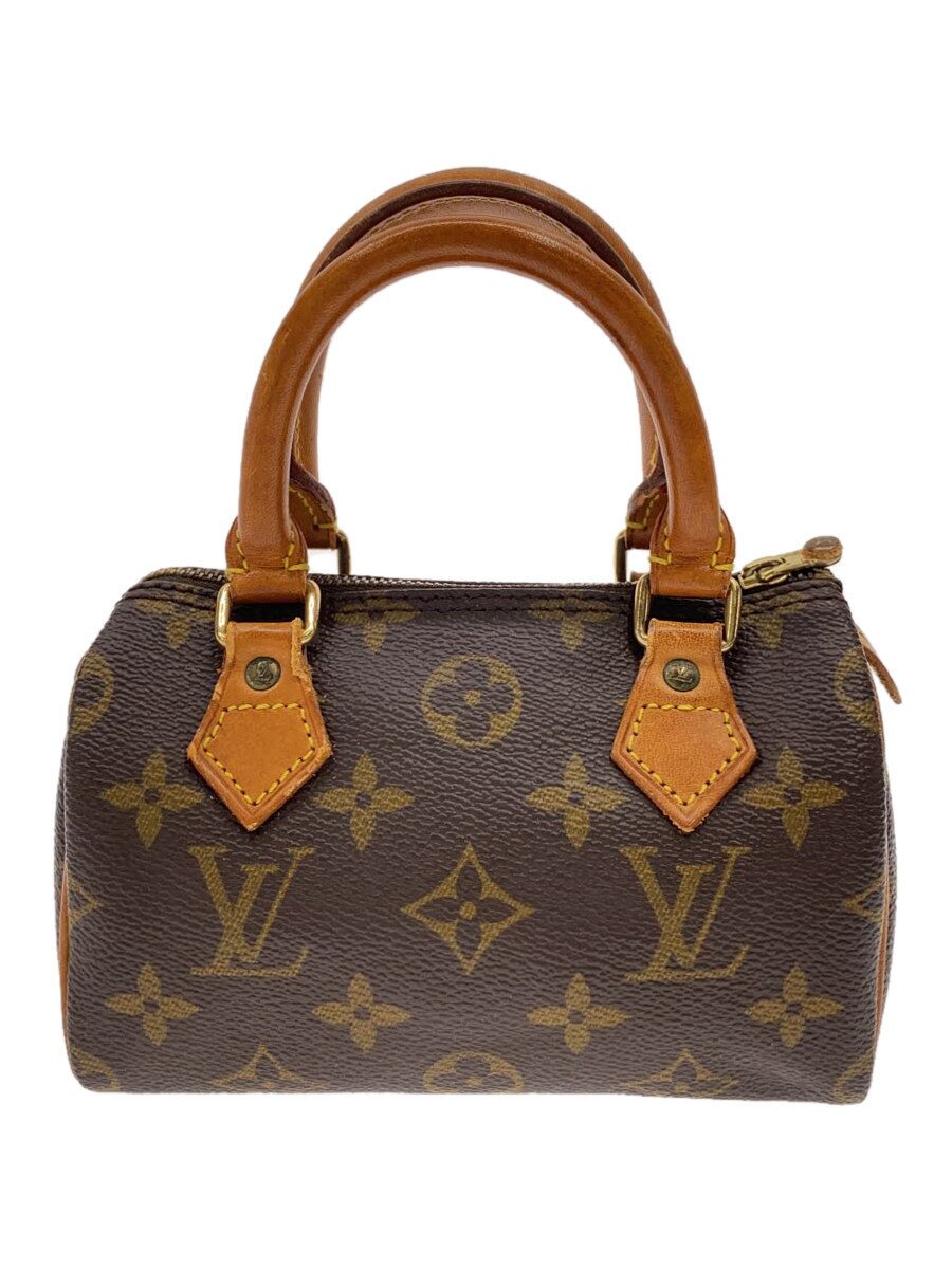 【中古】LOUIS VUITTON◆ミニ・スピーディ_モノグラム・キャンバス/PVC/BRW【バッグ】