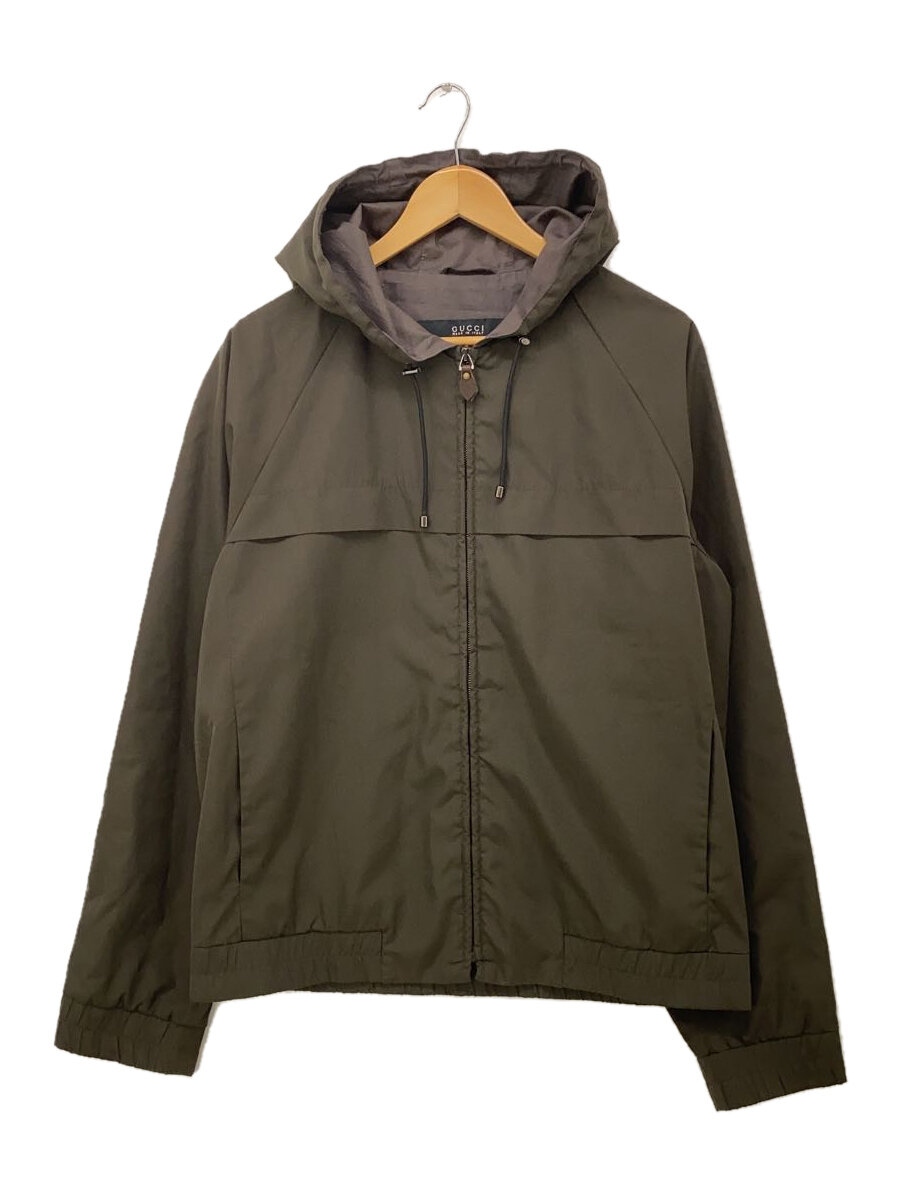 【中古】GUCCI◆ジャケット/50/ポリエステル/KHK/091757.26581/※フード内色褪せ有【メンズウェア】