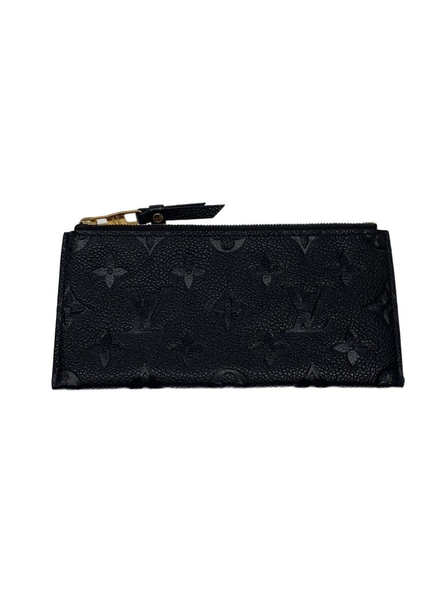 【中古】LOUIS VUITTON◆ポルト・フォイユ・キュリユーズ_モノグラム・アンプラント/レザー/ブラック/メンズ/ルイヴィトン【服飾雑貨他】