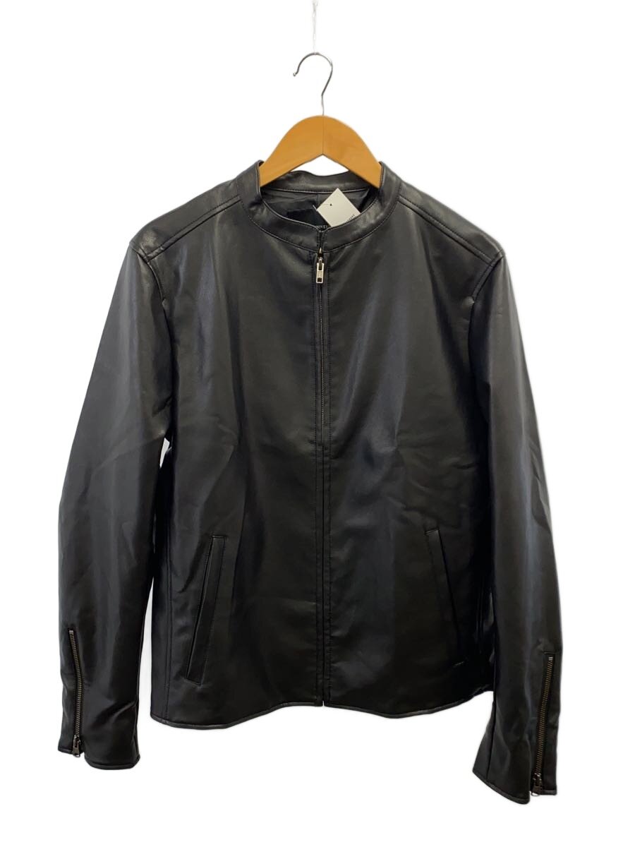 【中古】nano universe◆レザージャケット・ブルゾン/XL/フェイクレザー/BLK/無地/668-1112001【メンズウェア】