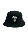 【中古】STUSSY◆ハット/M/コットン/BLK/メンズ【服飾雑貨他】(4)