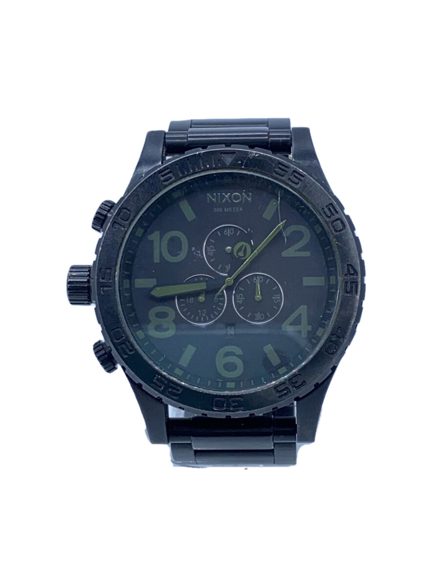 【中古】NIXON◆クォーツ腕時計/アナログ/ステンレス/GRY/BLK/THE 51-30 CHRONO//【服飾雑貨他】