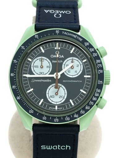 【中古】OMEGA◆OMEGA×SWATCH_ムーンスウォッチ_ミッショントゥザアース_QZ_CE/ナイロン_42mm/アナログ/ナイ【服飾雑貨他】 【中古】OMEGA◆OMEGA×SWATCH_ムーンスウォッチ_ミッショントゥザアース_QZ_CE/ナイロン_42mm/アナログ/ナイ【服飾雑貨他】