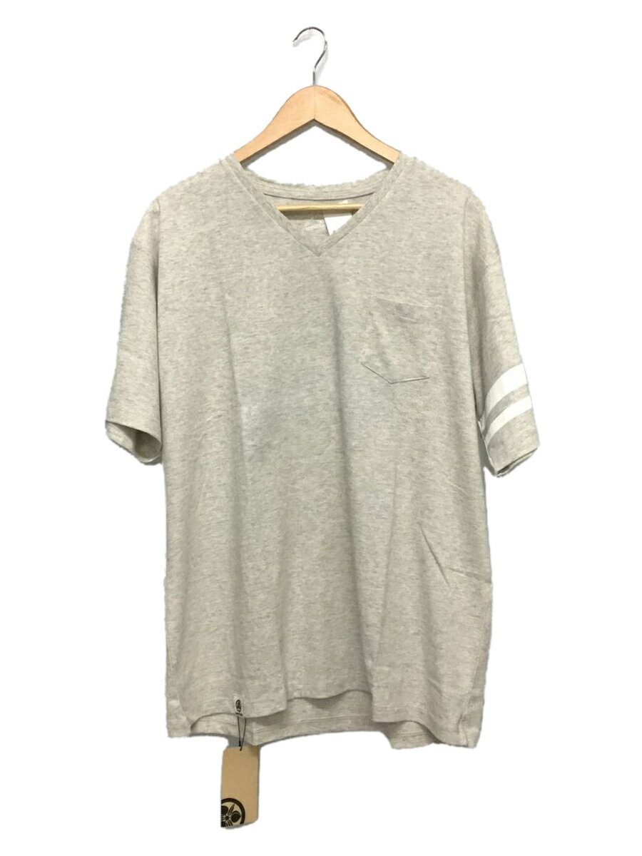 【中古】桃太郎ジーンズ◆ジンバブエ天竺VネックTシャツ L.GRAY/XXL/コットン/GRY/タグ付き/大きめ【メンズウェア】