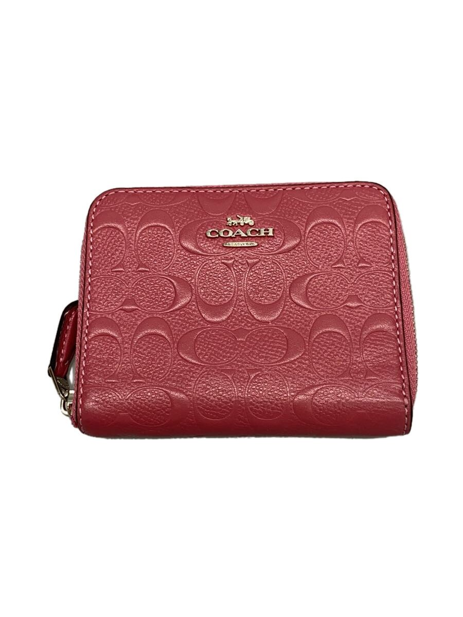 【中古】COACH◆2つ折り財布/レザー/ピンク/総柄/レディース/F67569【服飾雑貨他】