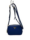 【中古】PRADA◆ポーチ/牛革/BLU【バッグ】
