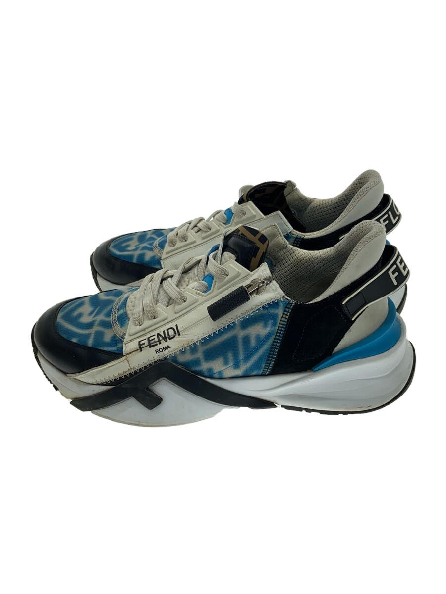 【中古】FENDI◆使用感有/FLOW/ローカットスニーカー/--/BLU【シューズ】