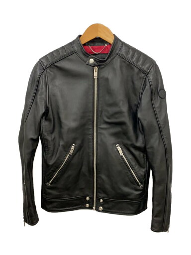【中古】DIESEL◆シングルライダースジャケット/S/レザー/BLK/無地【メンズウェア】 【中古】DIESEL◆シングルライダースジャケット/S/レザー/BLK/無地【メンズウェア】