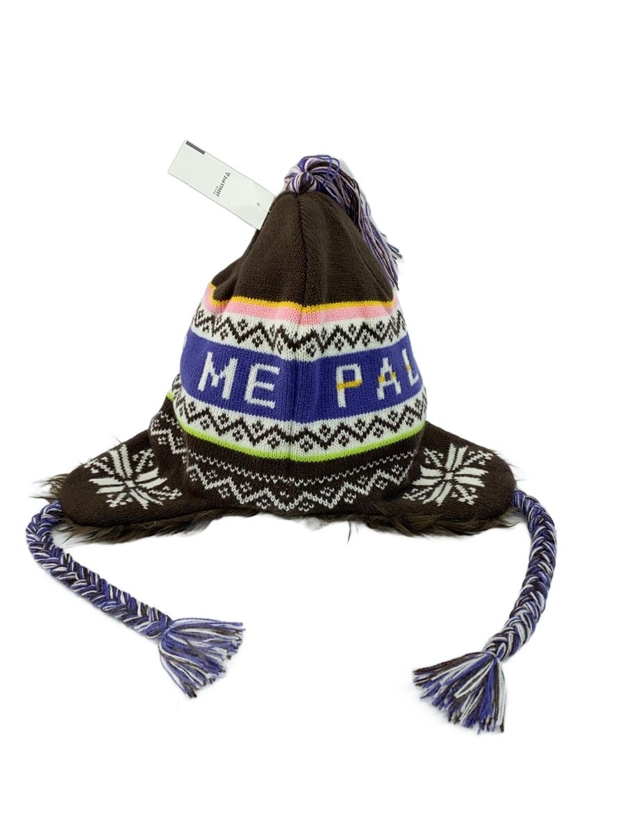 PALACE◆PERUVIAN BEANIE/ヘッドウェア/--/アクリル/BRW/総柄/メンズ