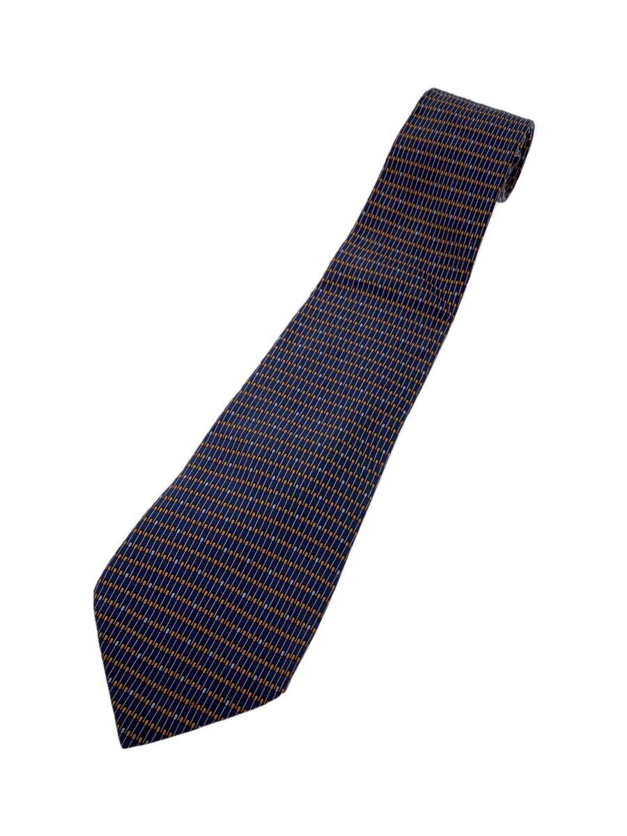 FERRAGAMO - 【中古】Salvatore Ferragamo◆ネクタイ/シルク/NVY/総柄/メンズ【服飾雑貨他】
