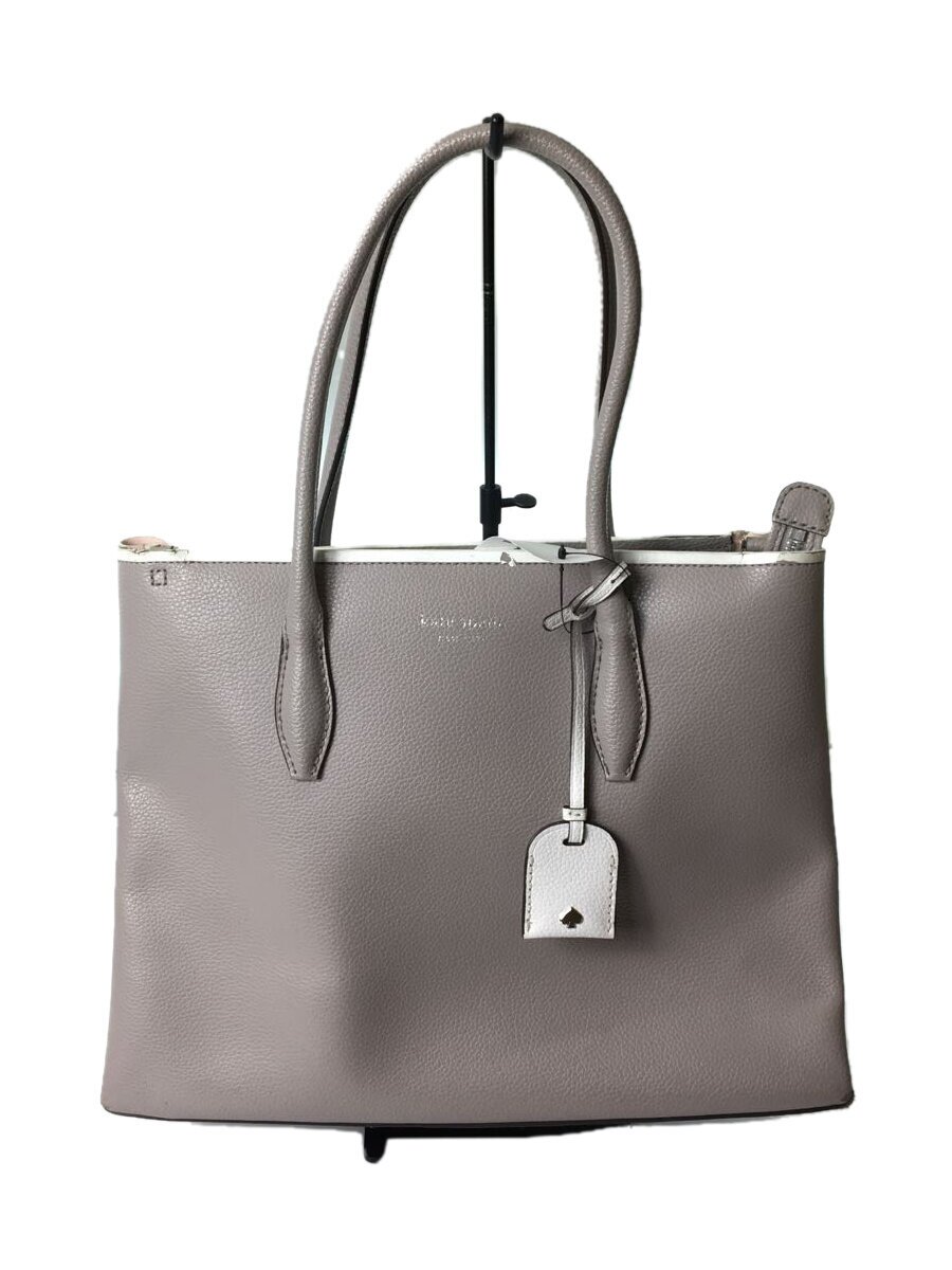 【中古】kate spade new york◆トートバッグ/--/GRY/無地【バッグ】