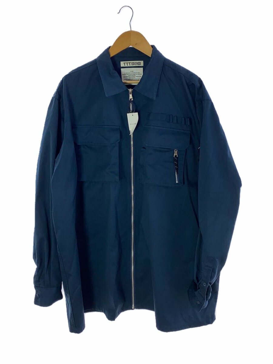 【中古】TTT_MSW◆ジャケット/L/ポリエステル/NVY/無地/18AW-SH-003【メンズウェア】