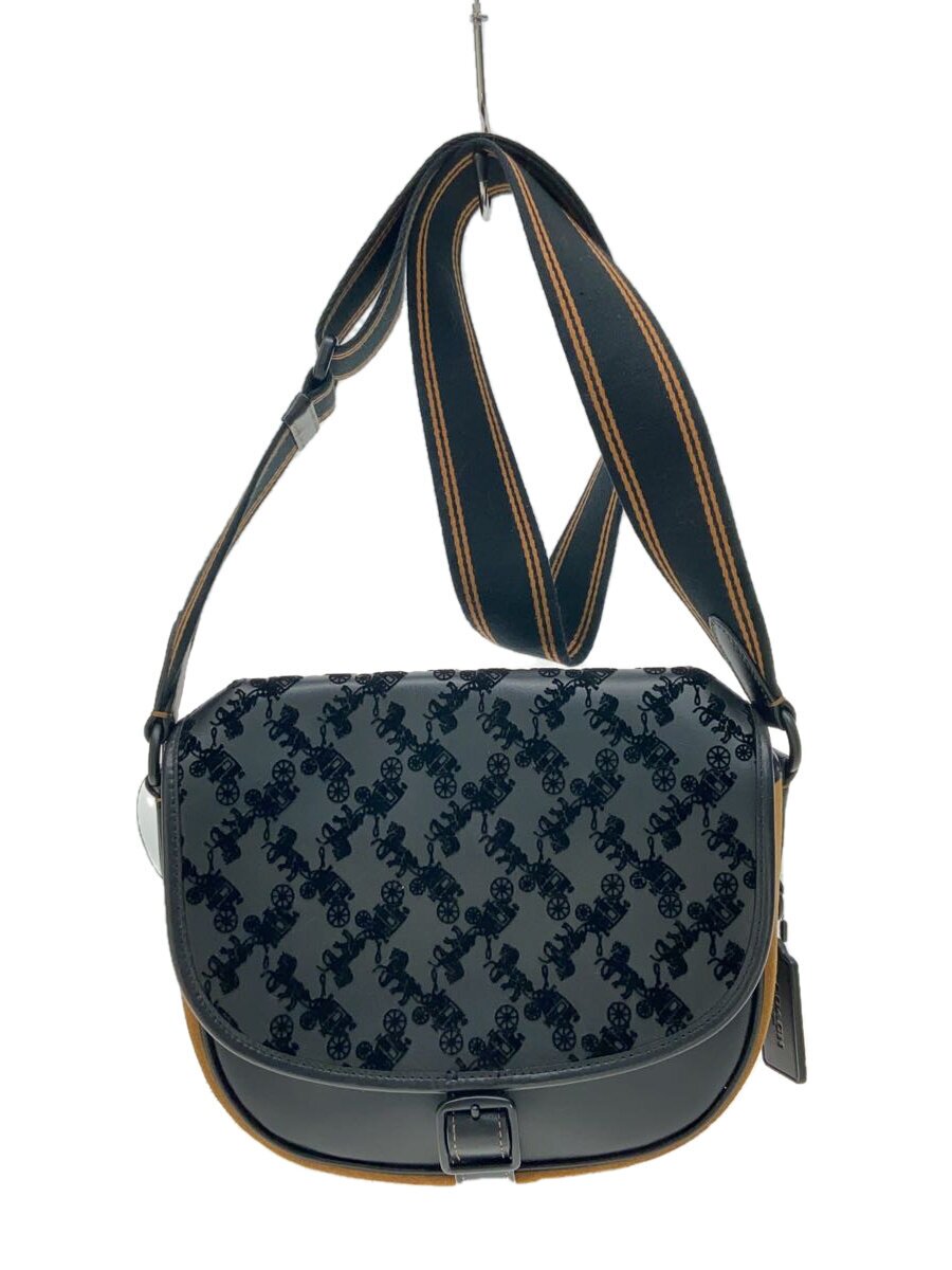 COACH - 【中古】COACH◆ショルダーバッグ/レザー/BLK/総柄/C6610【バッグ】