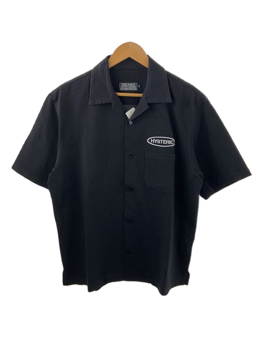 【中古】HYSTERIC GLAMOUR◆半袖シャツ/L/コットン/BLK/0221CH02【メンズウェア】