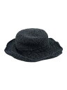 【中古】FURLA◆ストローハット/M/ポリエステル/ブルー/レディース【服飾雑貨他】