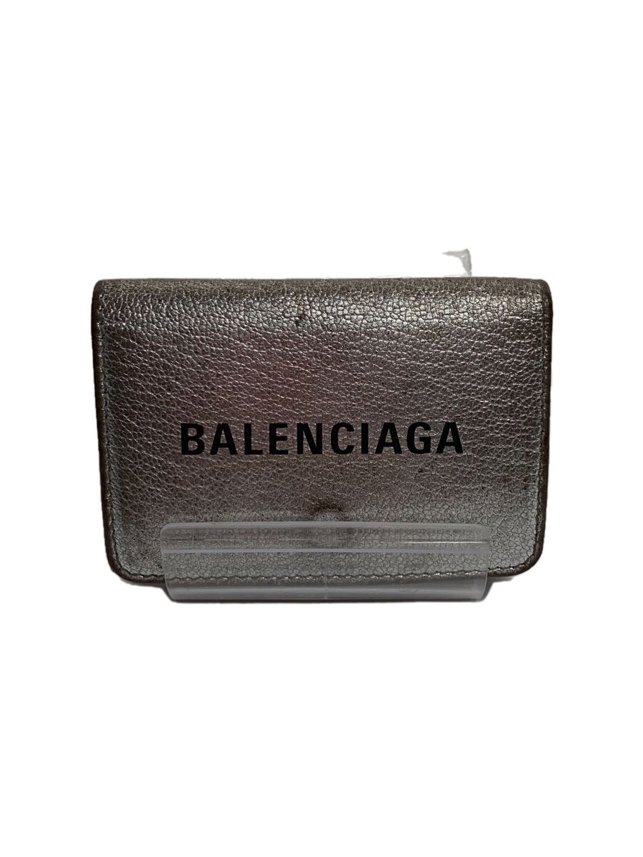【中古】BALENCIAGA◆3つ折り財布/レザー/SLV/メンズ/551921【服飾雑貨他】