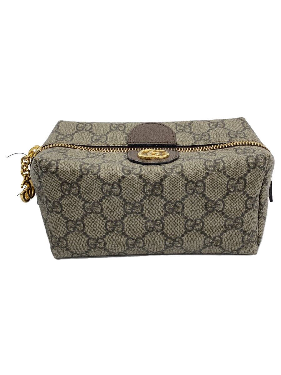 【中古】GUCCI◆ポーチ_オフィディア_GGスプリーム/PVC/BEG【バッグ】