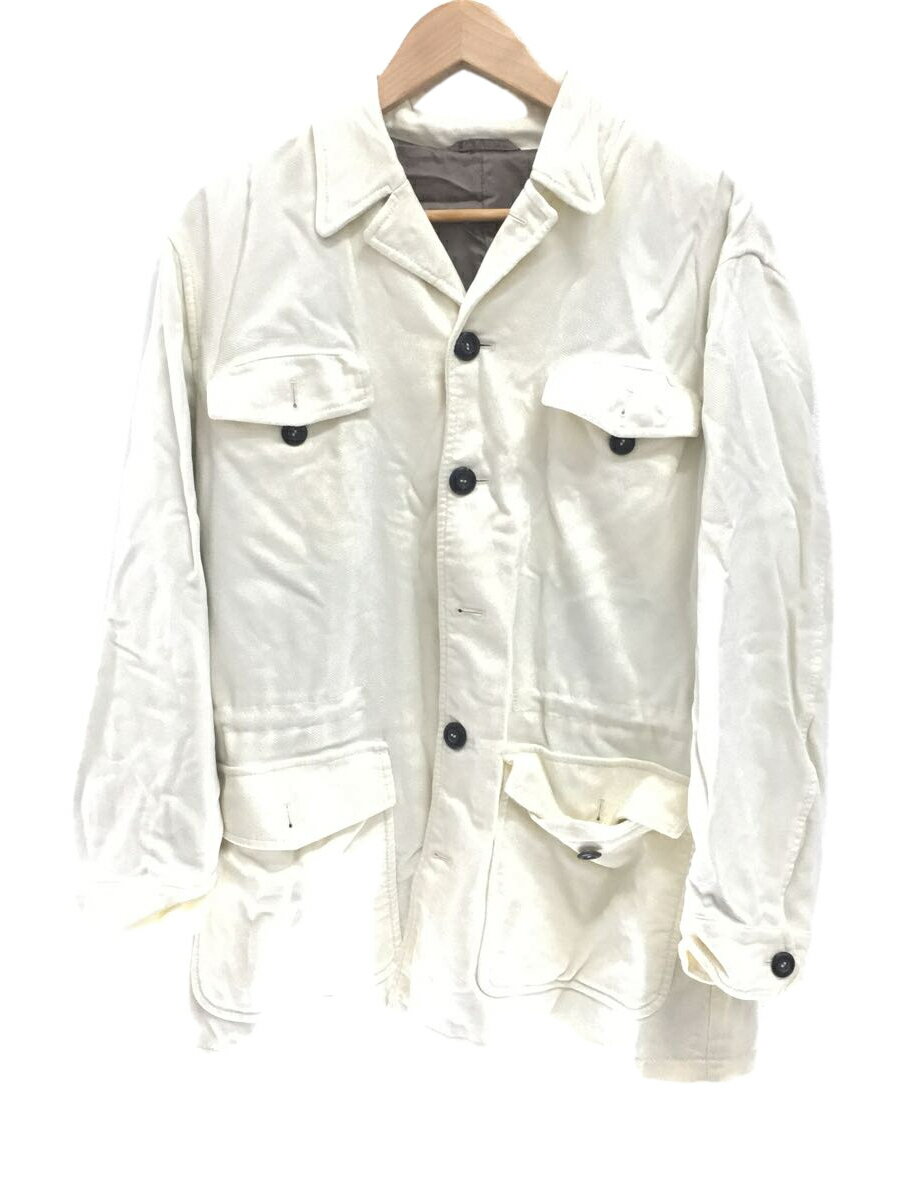 【中古】ARMANI COLLEZIONI◆ジャケット/46/ウール/WHT/無地【メンズウェア】